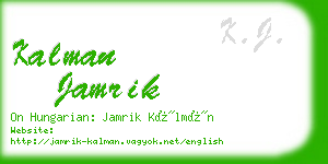 kalman jamrik business card